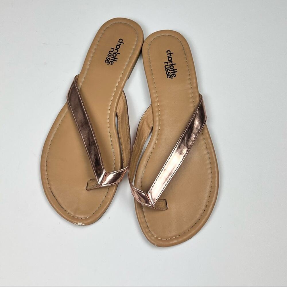 Charlotte Russe Women's Metallic Gold Tone Sandals Sz 8